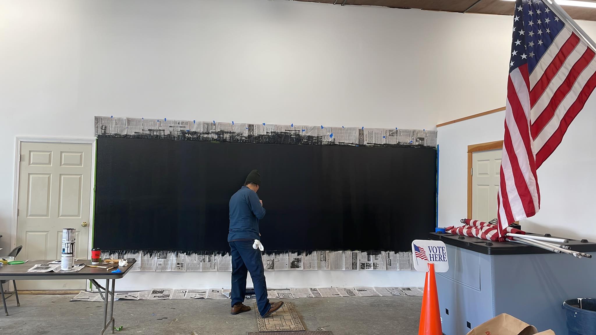 painting at Winn town office