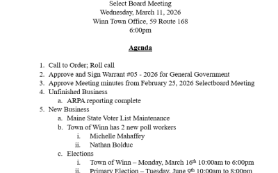 03/11/2026 Agenda