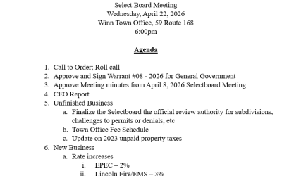 SB MEETING AGENDA 04/22/2026