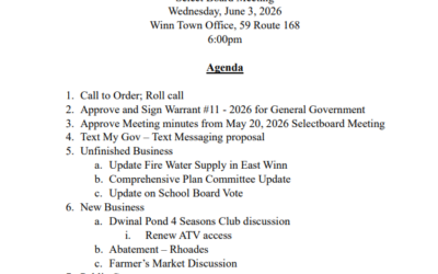 Selectboard Agenda for 06/03/26