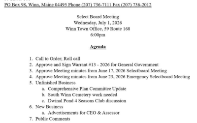 07/29/2026 Agenda